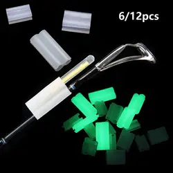 6/12pcs Night Fishing Light Stick Waterproof Electronic Glow Stick Fishing Rod Feeder Clip On The Rod Tip Fishing Float Bobbers