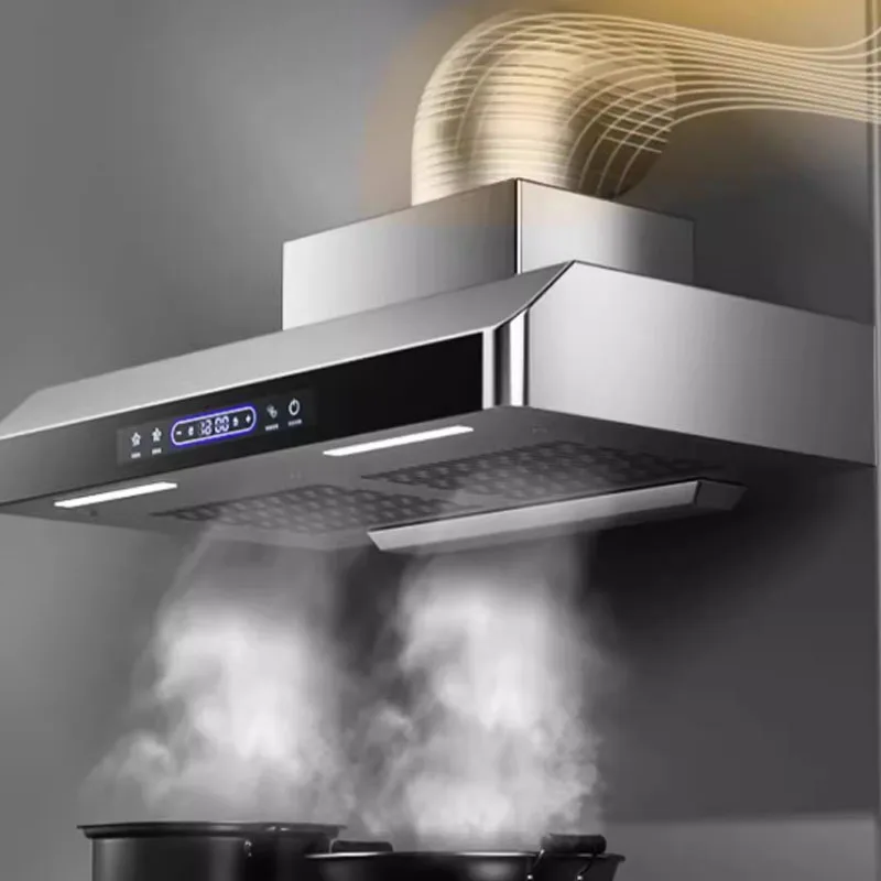 220/110V Efficient Range Hood with Dual Motors Ultrathin Range Hood for Kitchen Top Suction Ventilator Energy Conservation