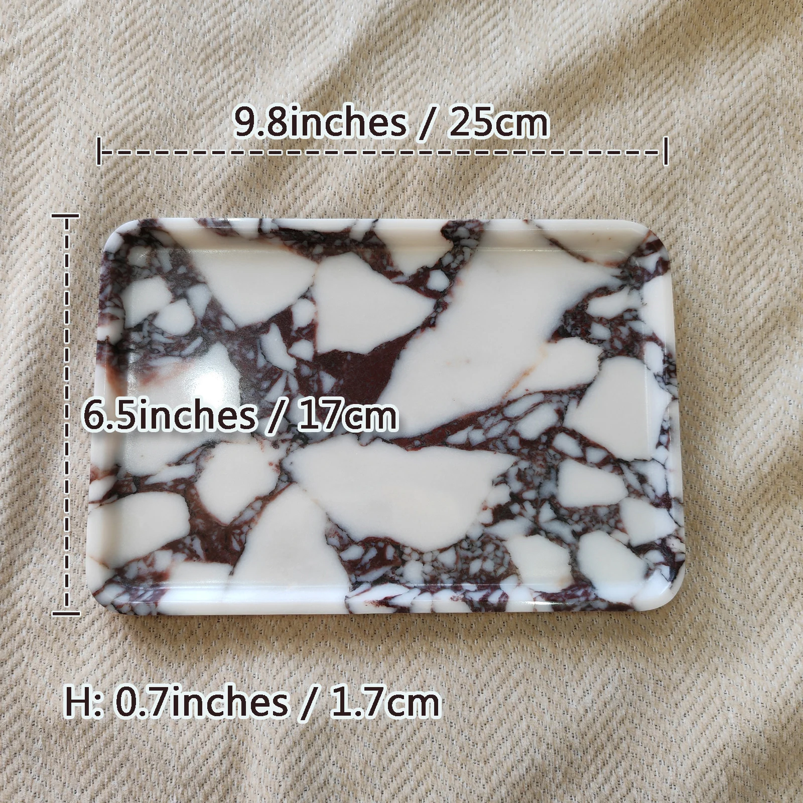 صينية رخامية، صواني حجرية طبيعية 100% للزينة، الحمام، المطبخ، العطور، مستحضرات التجميل، القهوة، طبق المجوهرات المستطيل