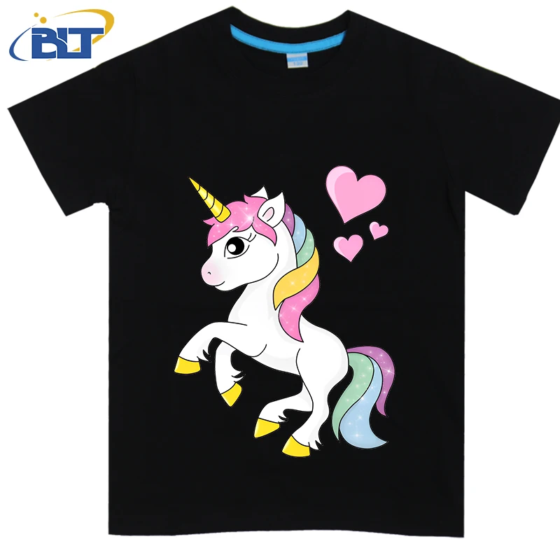 

Unicorn! Printed kids T-shirt, summer pure cotton short-sleeved casual top, suitable for both boys and girls