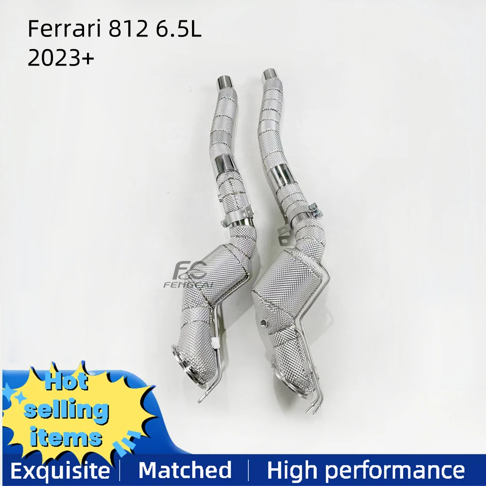 

Exhaust downpipe for Ferrari 812 6.5L 2023+ stainless steel exhaust system with heat shield modified racing performance