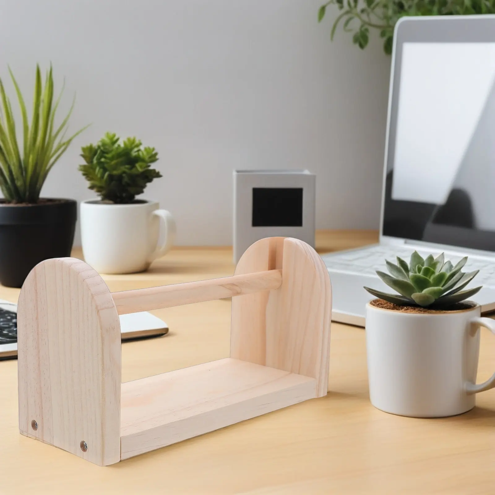 

Деревянный настольный органайзер-диспенсер для скотча, прочный держатель для лент для дома, офиса, класса, декоративных работ и рукоделия