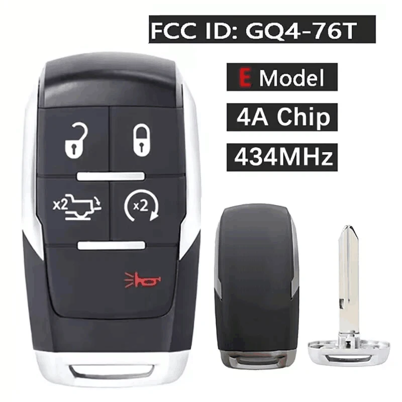 CN087045 Aftermarket Fob GQ4-76T For Dodge RAM1500 Smart Key Remote 5Buttons 434MHZ 4A Chip 68374994AC