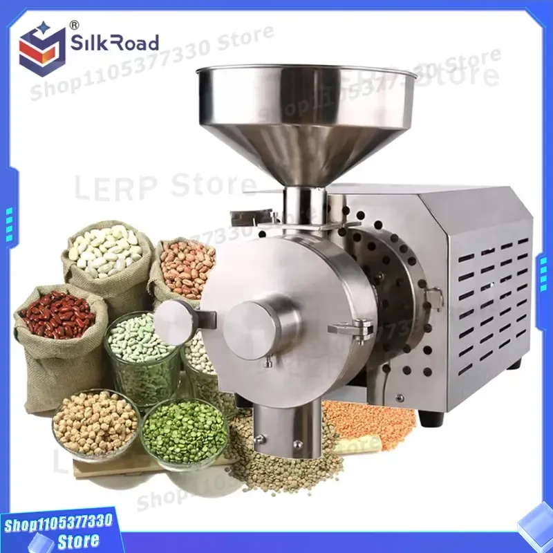Small Commercial Coffee Grinder Electric Bean Mill for Home Office Use Compact Design Fast Grinding Machine Stainless Steel
