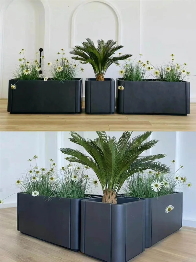 Box Custom Wrought Iron Sales Department Flower Slot Shopping Mall Flower Bed Combination Street Square Flower Pool Tree Box