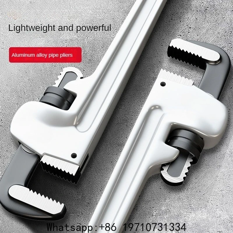 8/12/14/18 inch Pipe Wrench 40% Lighter Adjustable Aluminum Plumbing Wrench Heavy Duty Straight Pipe Wrenches Jaw Max Capacity