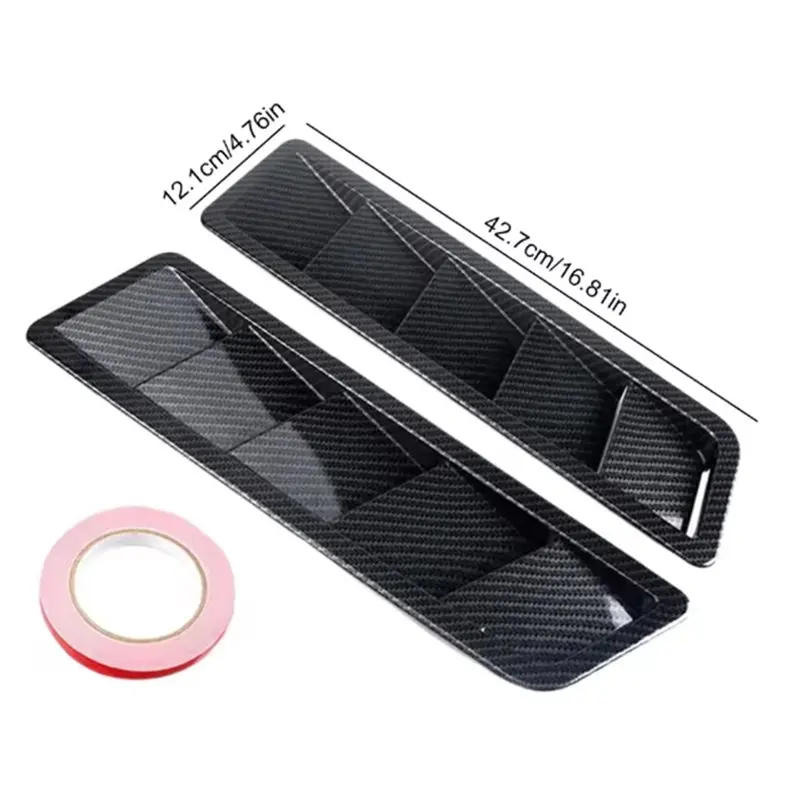 Strange Air Flow Intake Scoop Carbon Patterned Car Bonnet Hood Hood Vent Louver Cooling Panel Cover Automobile Parts view 6