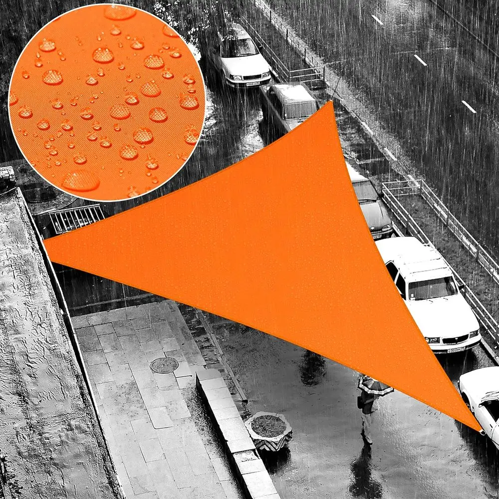 

20ft Beige Waterproof Shade Sail, Custom 20x20x20, 95% UV Protection, Outdoor Patio Shelter