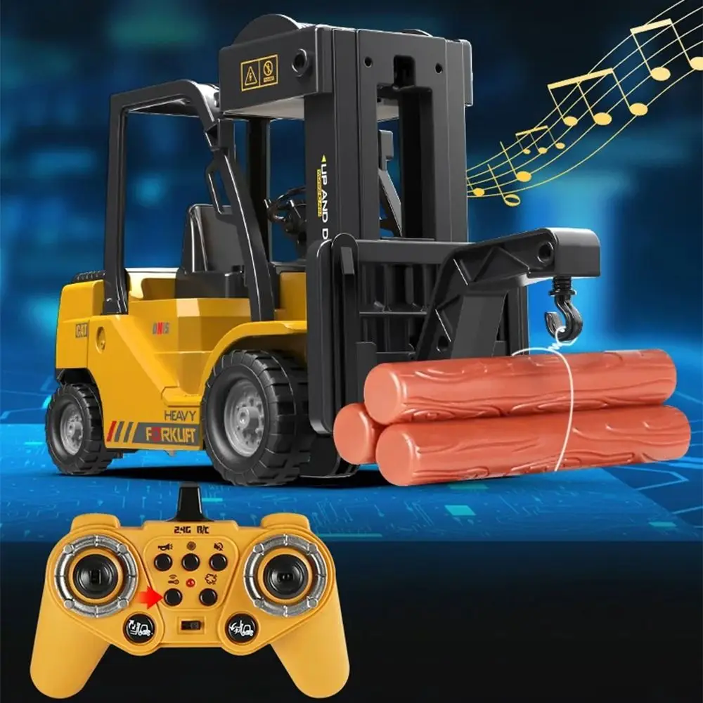 Realistic Creative Remote Control Forklift Spray Function Simulation Engineering Vehicle Rechargeable Durable RC Truck Gifts