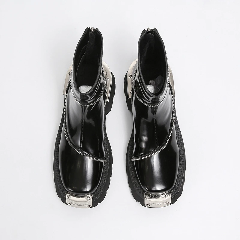 مصمم جديد أحذية امرأة منصة أحذية مكتنزة مثير الشتاء موضة الكاحل تشيلسي أحذية حفلة 2025 أحذية امرأة سستة Mujer بوتاس