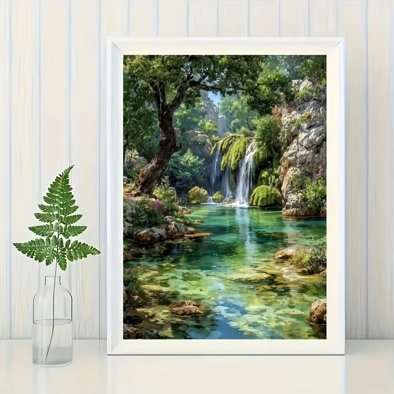 500/1000pcs Adult Jigsaw Puzzle Serene Waterfall  Puzzles for Gameroom Bedroom Livingroom Gift Challenging Game