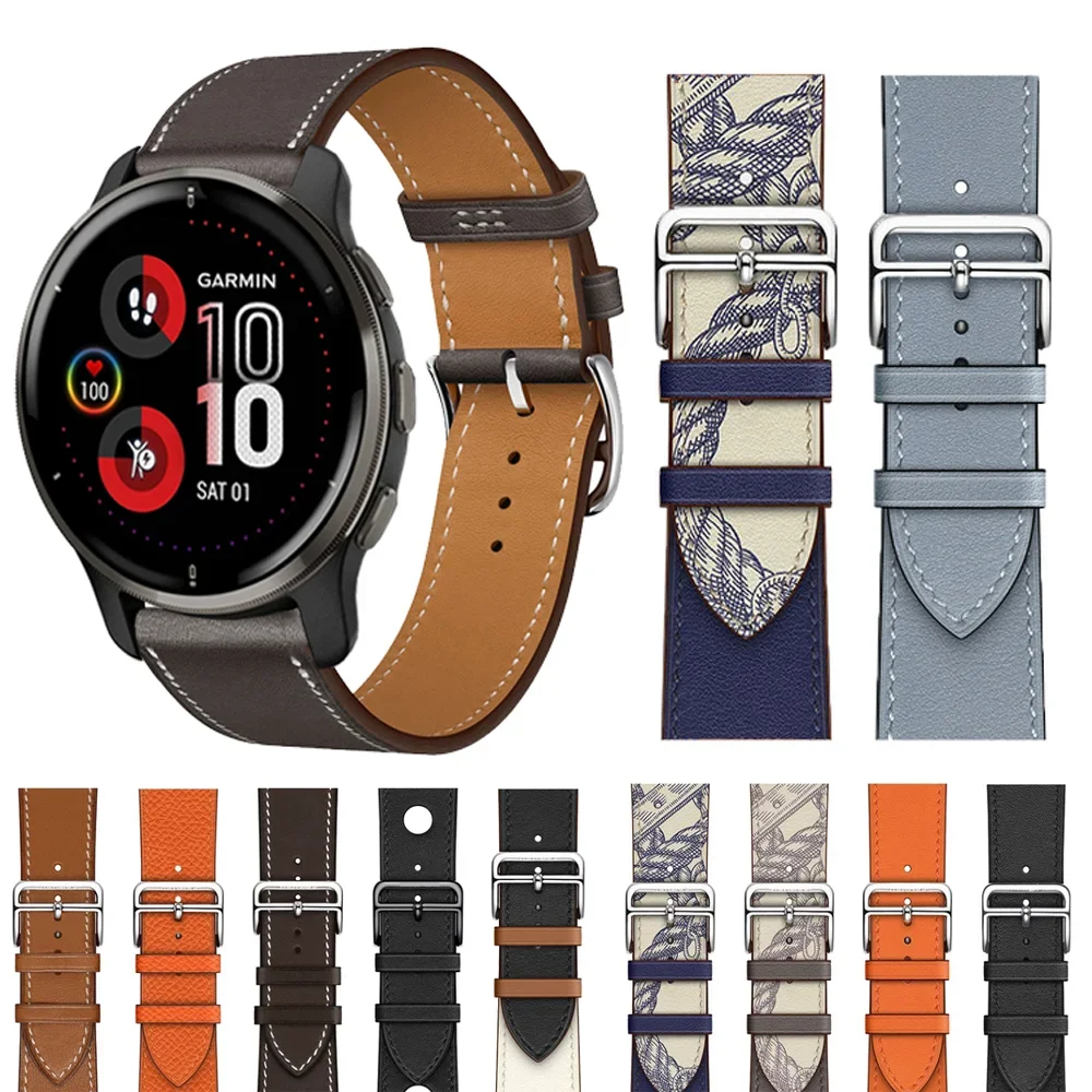 

Ремешок 20 мм 22 мм для Samsung Galaxy watch 6/4 classic 5 pro/Active 2 44 мм 40 мм Спортивный кожаный браслет Huawei GT 4-3-Pro-2-2e ремешок