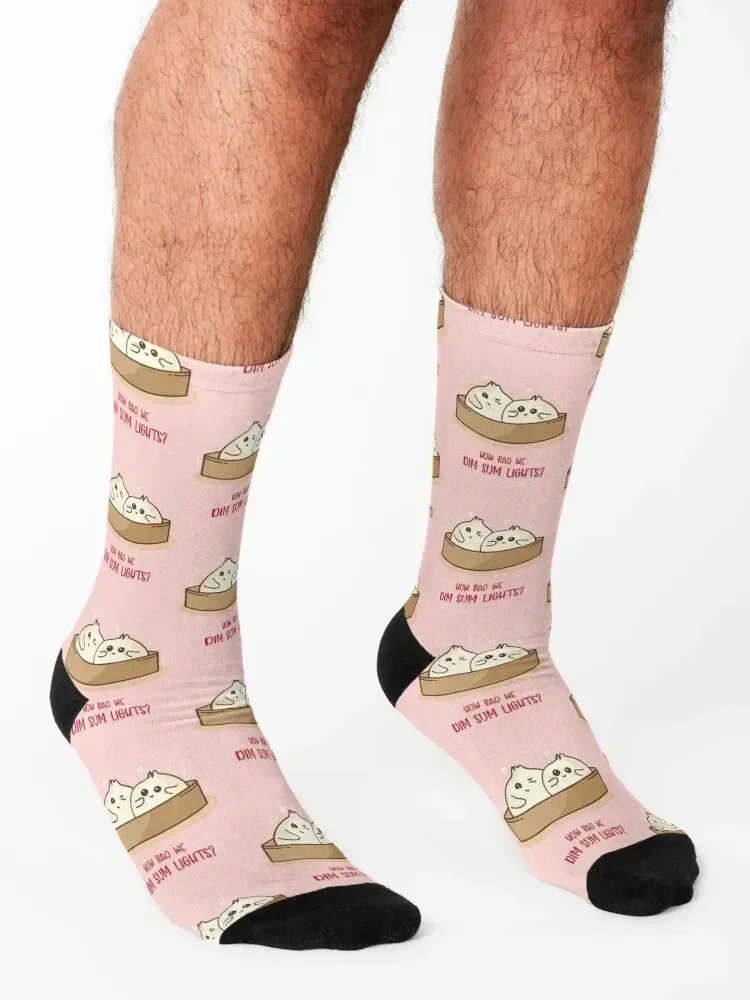 How Bao Dim Sum Lights Asian Food Pun, Love Cute Kawaii Valentines Gift for her, for him, Anniversary Socks