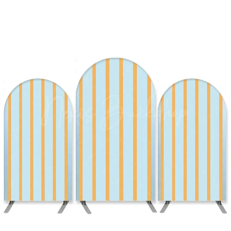 

Blue Orange Stripes Theme Birthday Arch Backdrop Kit for Birthday Parties Baby Showers Events Perfect for Photo Booths