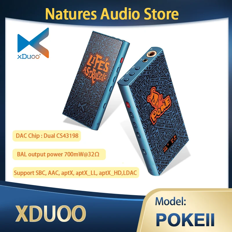 xDuoo POKE II POKE2 MQA Decoder DAC POKE ii Headphone Amplifier AMP HIFI Portable Bluetooth 5.0 Dual CS43198 LDAC aptX  aptX_HD