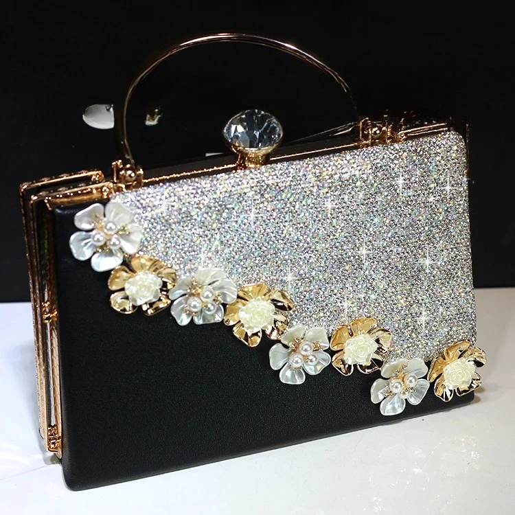 Handbag Women's Handbag Women's Diamond Rhinestone Handbag Fashion Trend Leather Large Capacity Pack Banquet Dinner Bag