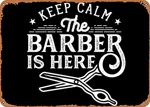 

Barber is here Vintage Look Metal Sign Art Prints Retro Gift 8x12 Inch