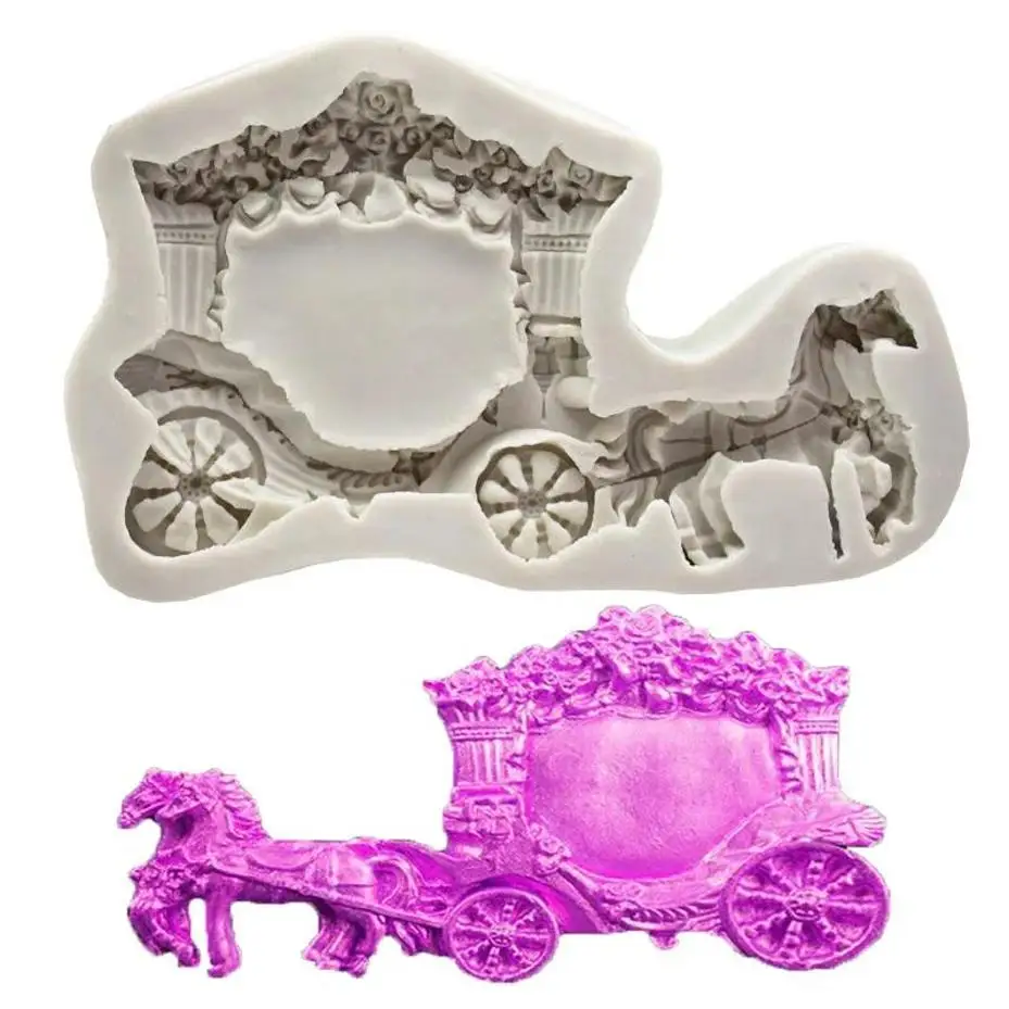 1 Pcs DIY Baking Mold Christmas Pumpkin Carriage Float Silicone Mold Fondant Cake Decoration Tool
