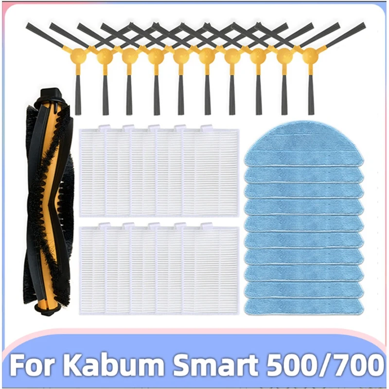 31PCS For Kabum Smart 500 / 700 Robot  Vacuum Cleaner Replacement Parts Washable Main Side Brush Hepa Filter Mop Cloth