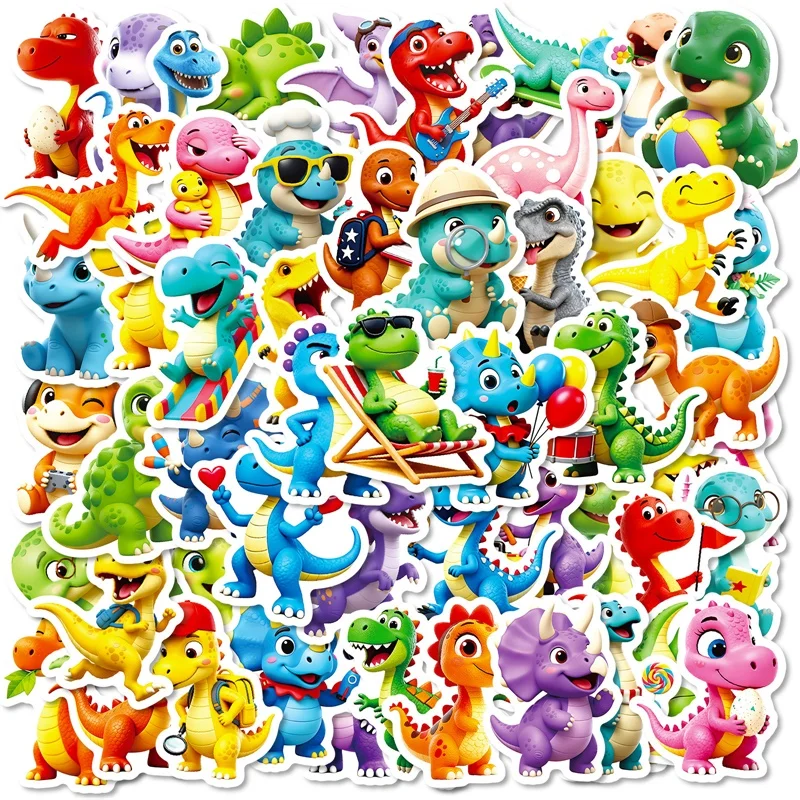 

10/30/56PCS Kawaii 3D Dinosaur PVC Sticky Sticker Aesthetic DIY Children's Decoration Scrapbooking Hand Accounting Supplies