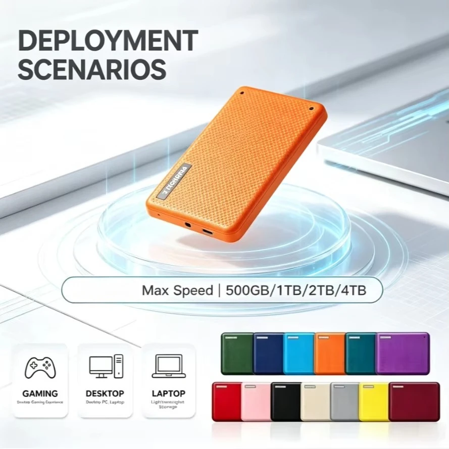 [Brand+] V10-1 Gray Orange Purple Portable External Hard Drive Mobile HDD Storage Disk for Laptop Desktop PC File Data Backup