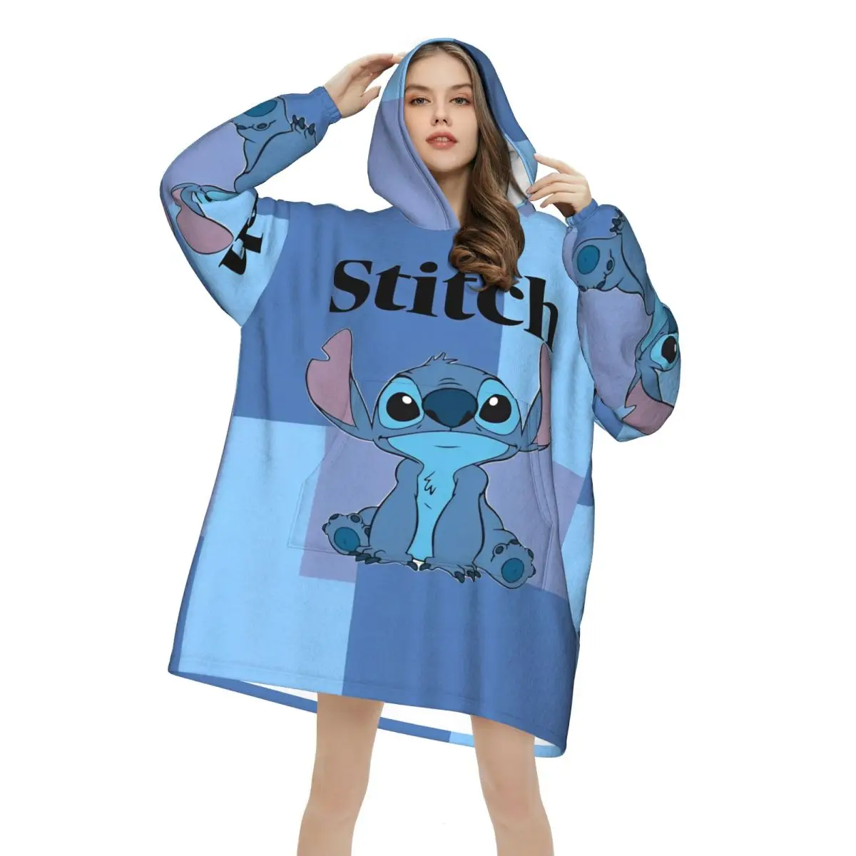 

Stitchs Blanket Hoodie Oversized Wearable Sweatshirt Blanket Warm Gifts for Women Girls Girlfriend