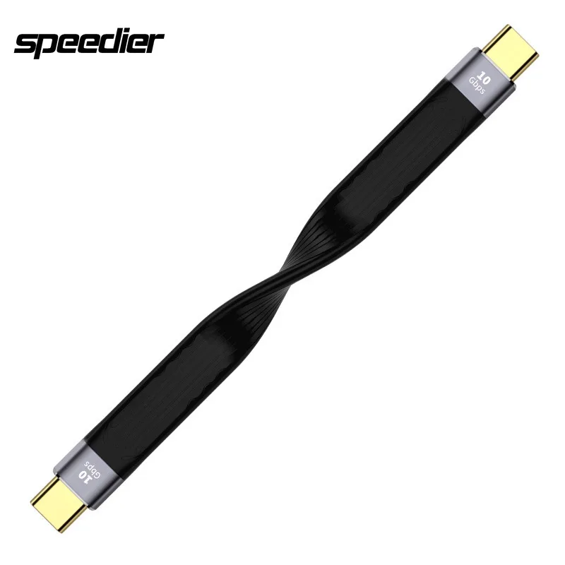 

13cm Flat USB Type C Flexible Short Mini Cable Cord Portable for Power Bank USB4 40gbps Charging Data Short Cable for MacBook