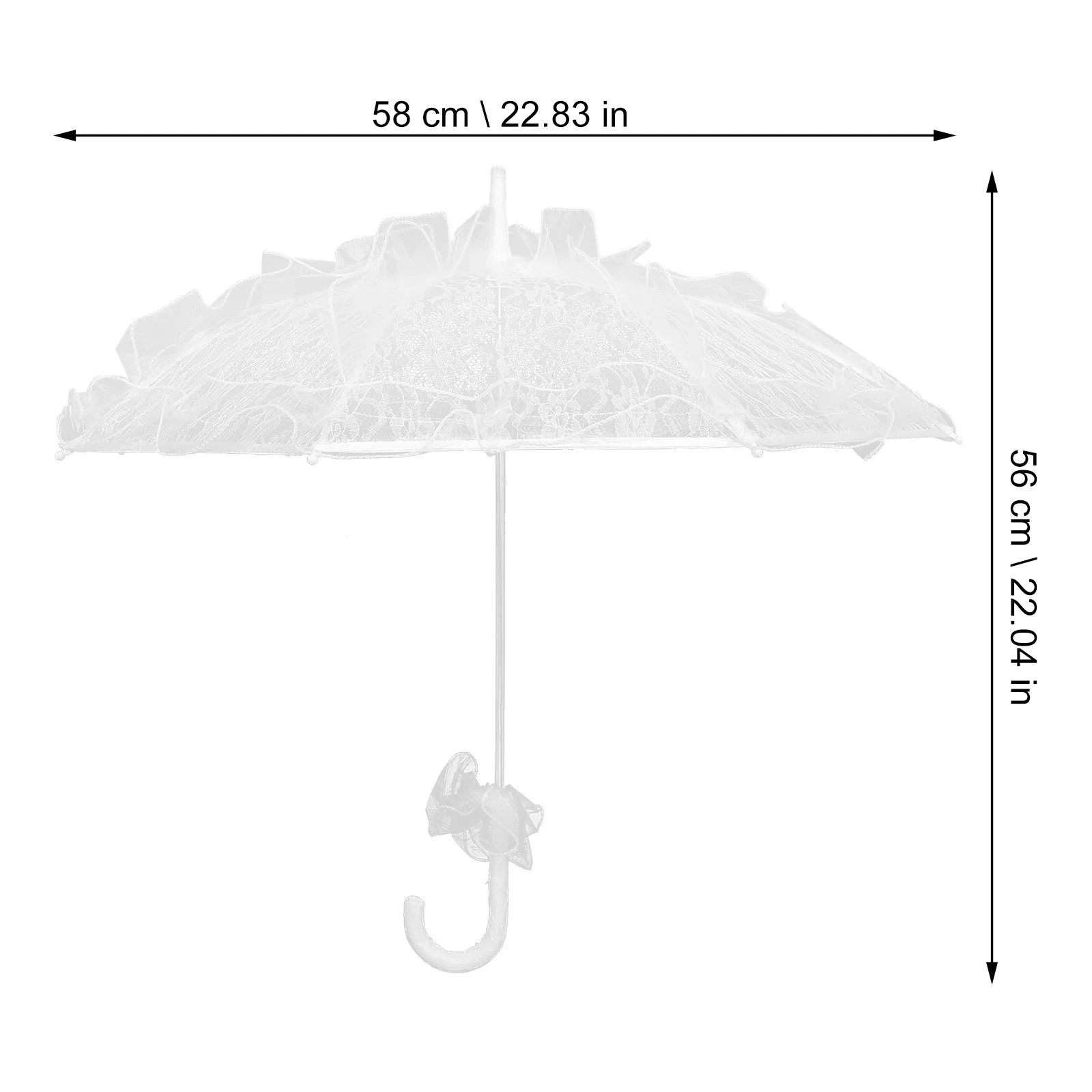 Small White Bridal Umbrella Lace Parasol Vintage Handmade Lace Cotton Parasol Wedding Party Decoration Photo Props view 5