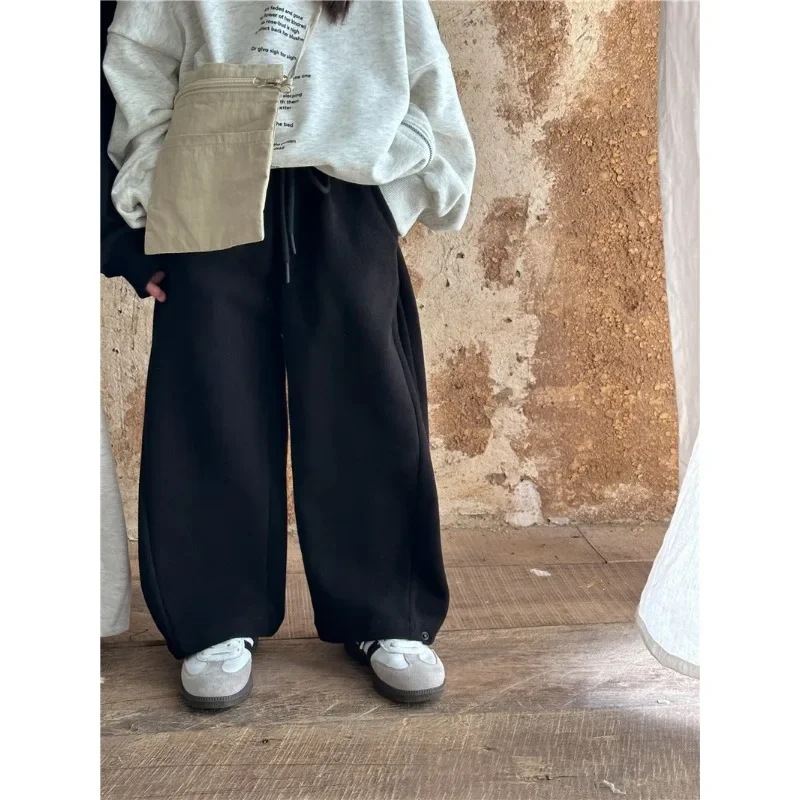 Children Clothing 2023 Spring Autumn New Fashion Korean Style Casual Sweatpants Boys and Girls Loose Solid Color Knitted Pants