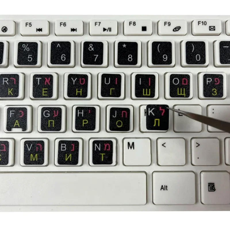 Computer Keyboard Sticker English Arabic Russian Hebrew Language keypad Decals Keyboard Cover PVC Film for PC Laptops