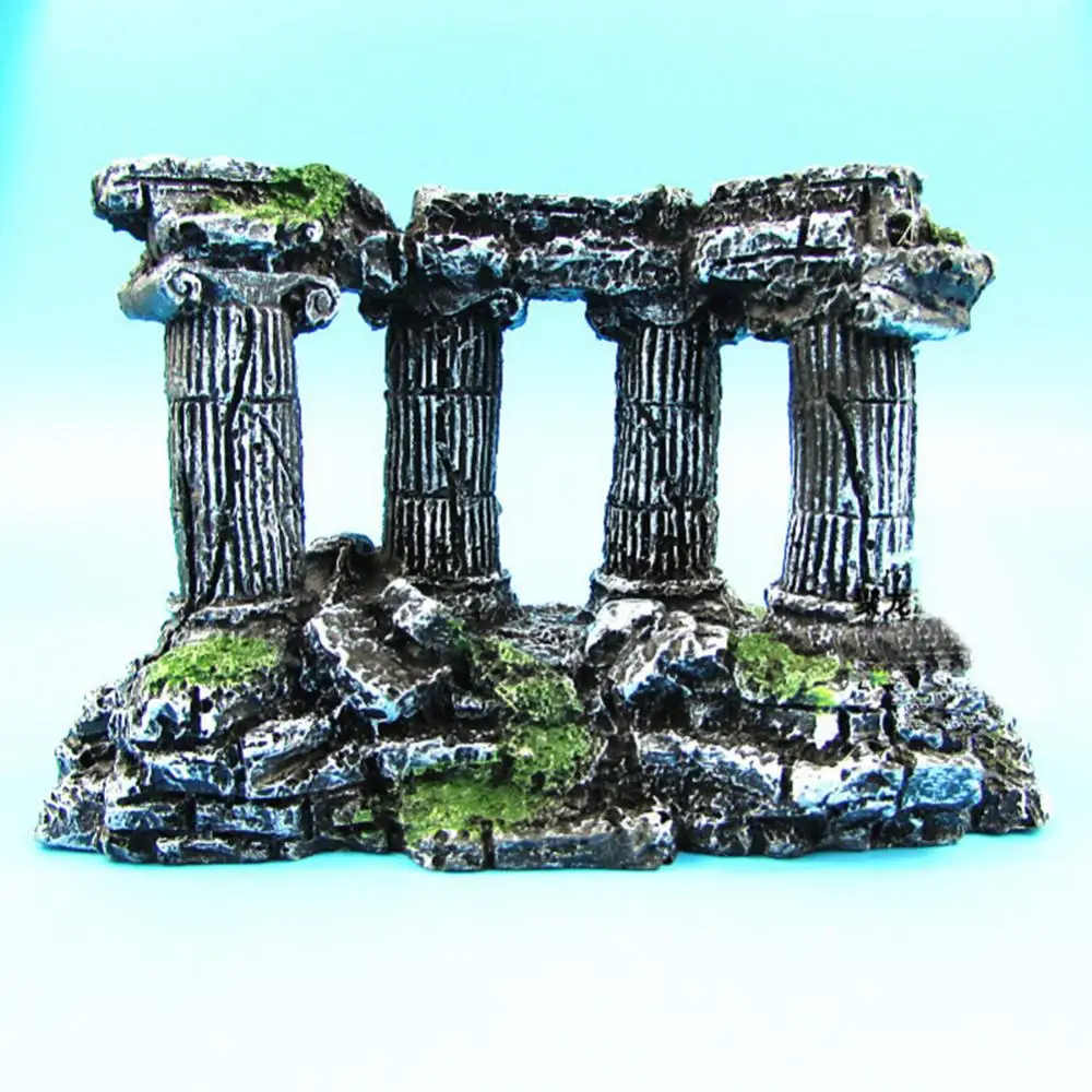 NONOR  Aquarium Fish Tank Stone Decoration Artificial Roman Column Ruins Castle Ornaments Decor Accessories декор для аквариума