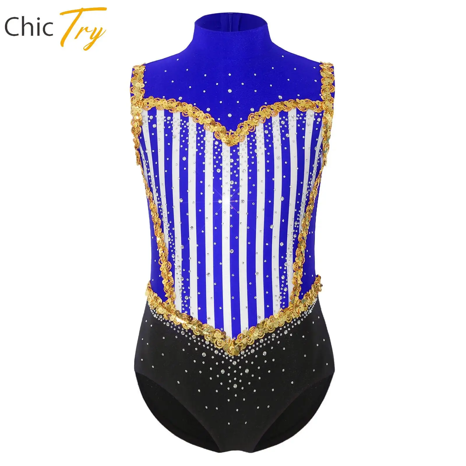 

Kids Girls Ballet Jersey Dance Leotard Gymnastics Performance Costume Sleeveless Rhinestones Figure Skating Bodysuit Jumpsuit