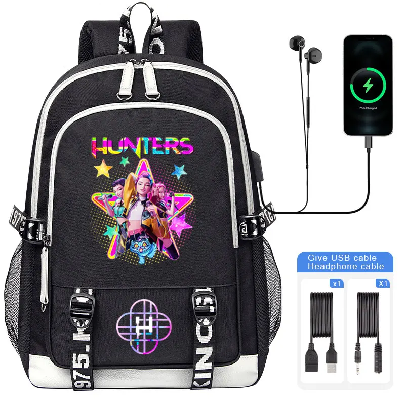 

2025 NEW KPop Demon Hunters Print Backpack - KPop Fashion Casual Backpack for Boys & Girls, Students School Bag