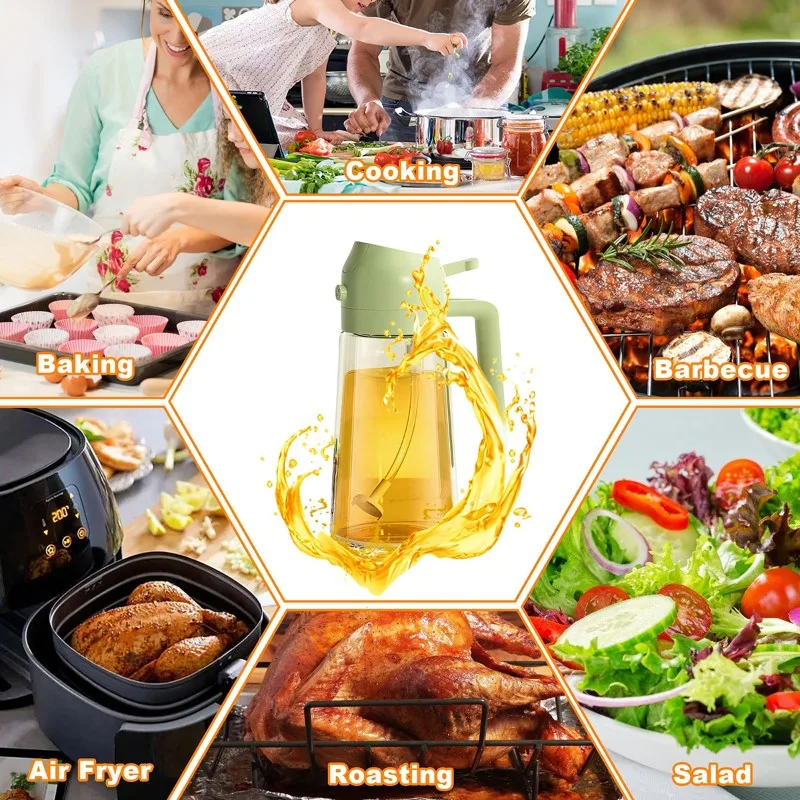 ABYP Modern Design Dual-Function Automatic Glass Oil Sprayer-Spray And Pour For Kitchen, Oil Dispenser Bottle