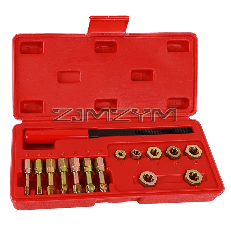 15Pcs/Set Thread Restorer Kits Auto Repair Tool Kit with 7Pcs Die 7Pcs Tap 1Pc File for Car Thread Restorer Tool Hand Tools Set