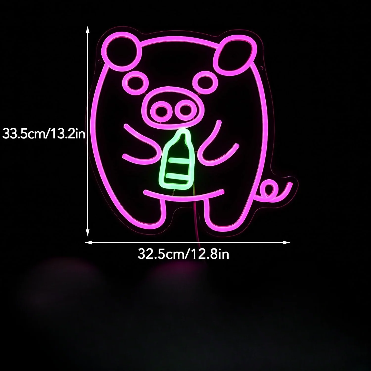 Baby Pig Milk Bottle Neon Sign - Baby Nursery Wall Lights recension och pris