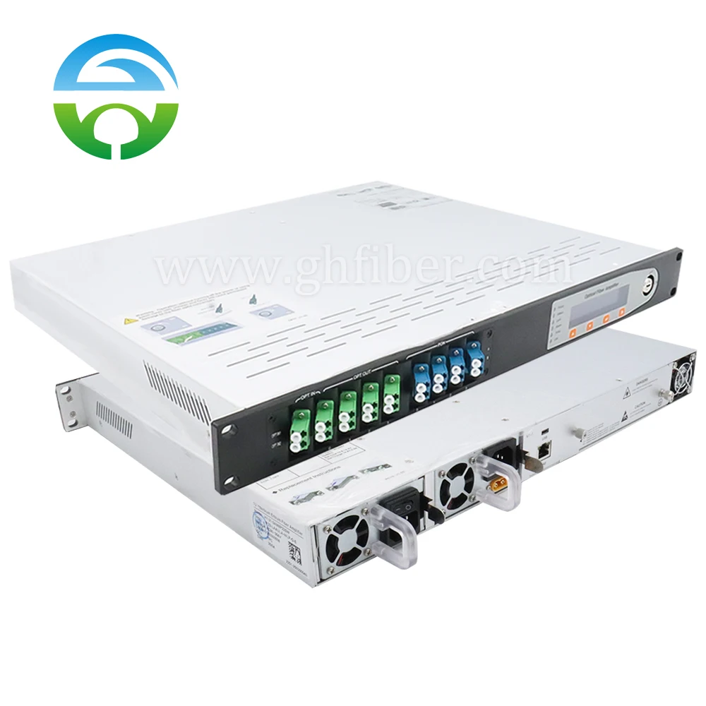 1550nm CATV Optical Amplifer 8x24dBm WDM LC With Switch 2 Input Dual Power Supply