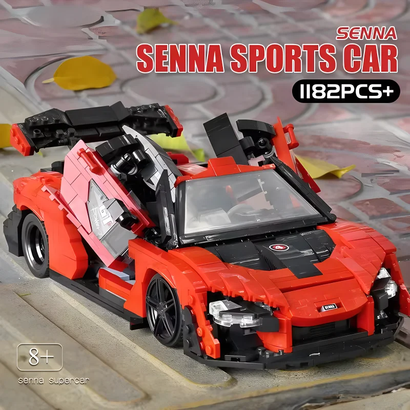 Mould King 10007 High-Tech Car Building Block The Red Senna Sport Racing Car Model Assembly Brick Puzzle Toy Kid Christmas Gifts