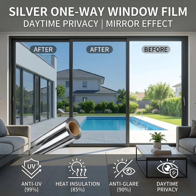 Self Adhesive Solar Window Film Roll Heat Block Privacy Anti Scratch Easy Install for Car Home Office Glass