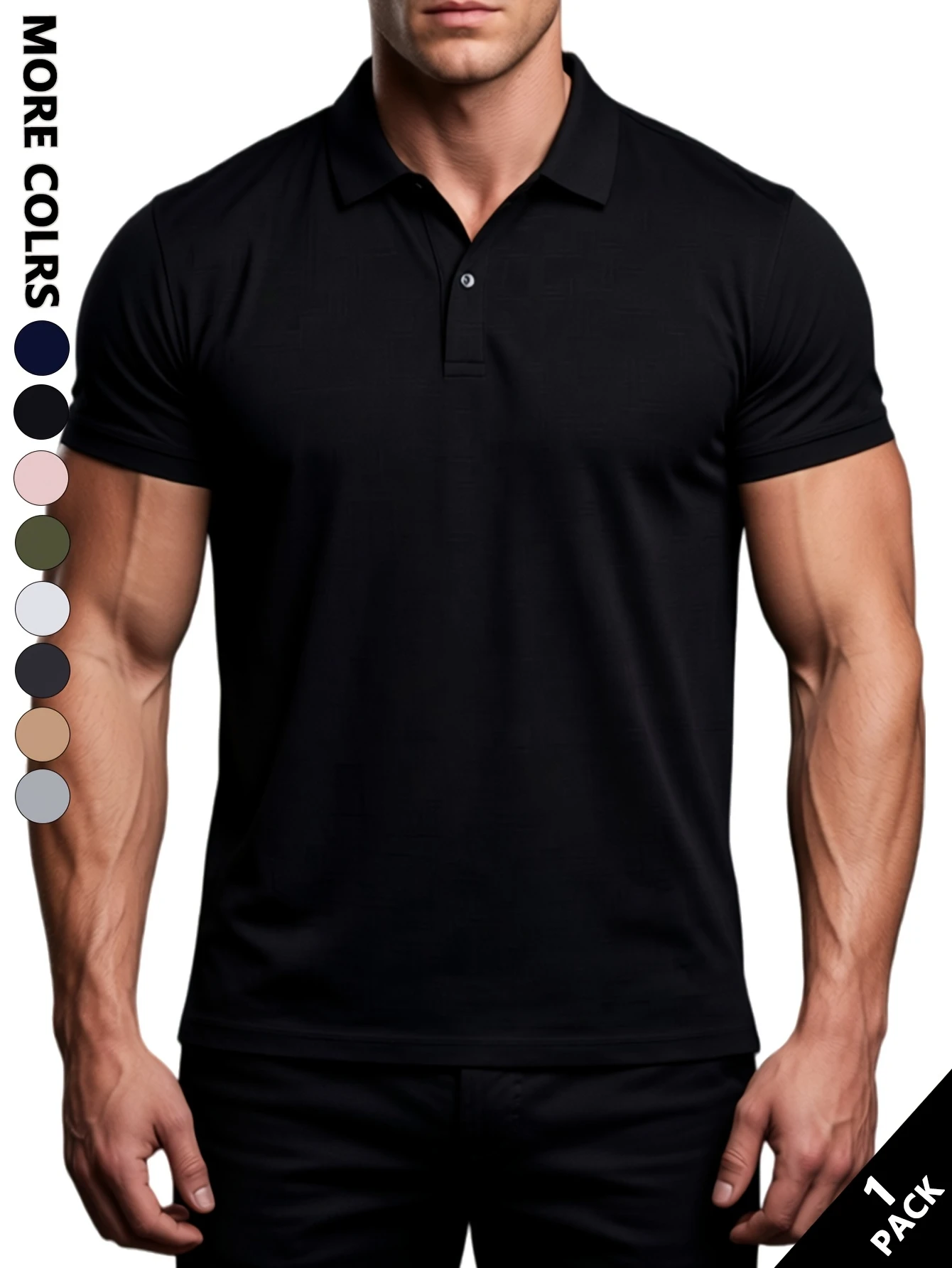 Men'S High-Stretch Short-Sleeve Polo Shirt and Slim-Fit Collared T-Shirt, Crafted From Stretchy Fabric with A Tailored Cut
