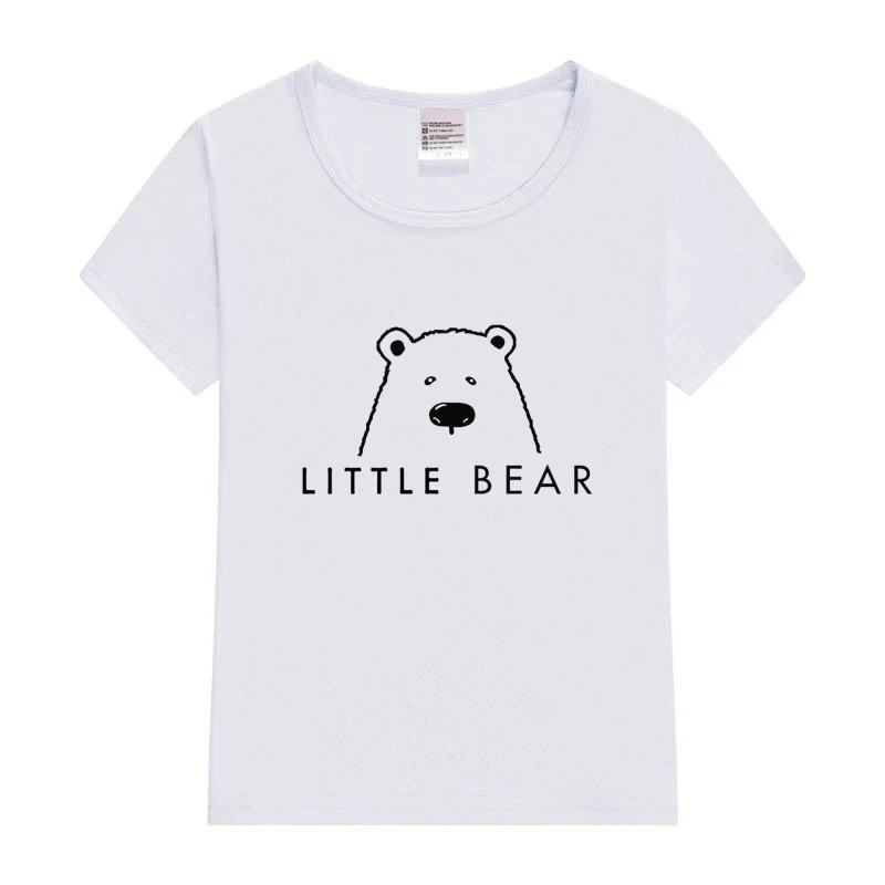 Mommy and Me Cotton Bear Clothes Mother Daughter Famiy Matching Outfits Mama Mini Tshirts Baby Family Look Summer Tops