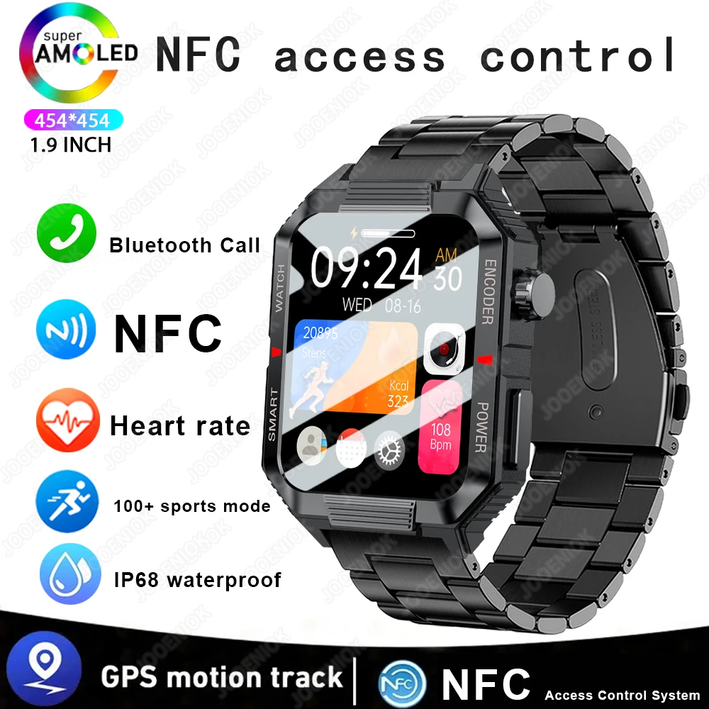 

NFC ЭКГ + PPG Смарт-часы для мужчин 1,99-дюймовый AMOLED-экран Мониторинг здоровья Водонепроницаемые Bluetooth-вызовы Смарт-часы для Android IOS 2025