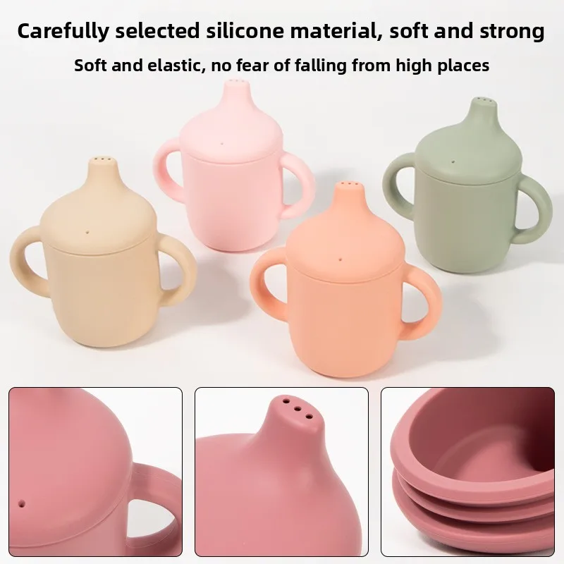 Baby Transition Cup Silicone Soft Nipple Cup Breast Feel Design Boilable Sterilizable Toddler Water Cup