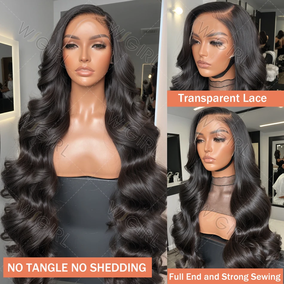 HD Transparent Lace Frontal Wig 220 Density 13x4 13x6 Lace Front Human Hair Wigs 30 40 Inch Wear And Go Brazilian 5x5 PreCut Wig