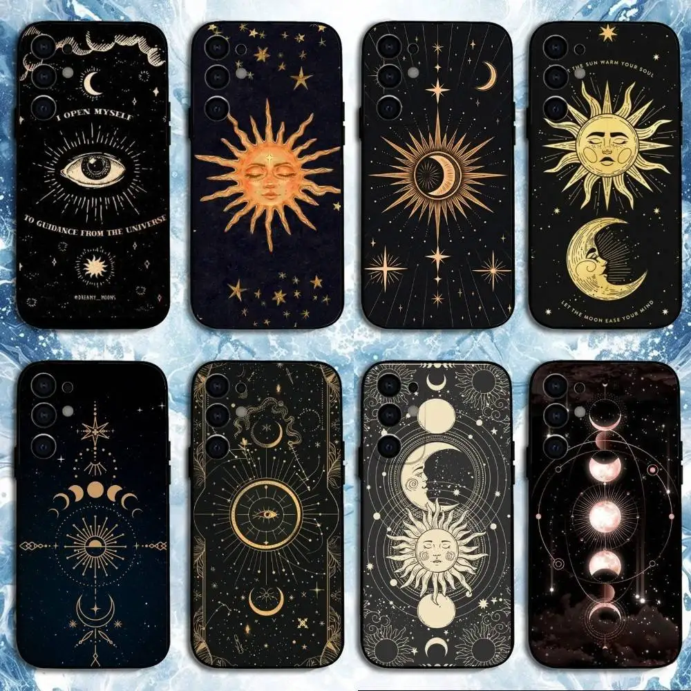 

Suns Moons Clouds Astrological Phone Case For Samsung S25,S24,S23,S22,S21,S20,Plus,Fe,Lite,Others Black Cover