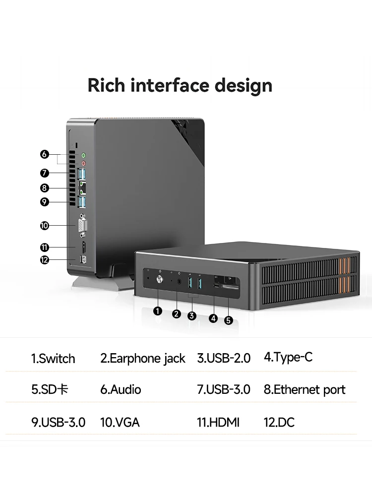 Imagem -06 - Bolunshuai-mini pc Intel Core i5 gb 16 gb 128 gb 256 gb Ssd Computador Desktop Dual Band Wifi bt Brand New