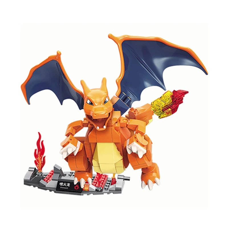 Cartoon Anime Pokemon Pocket Monster Ash Pikachu Building Blocks Bricks Sets Classic Movie Dolls Model Kids Toys Children Gifts