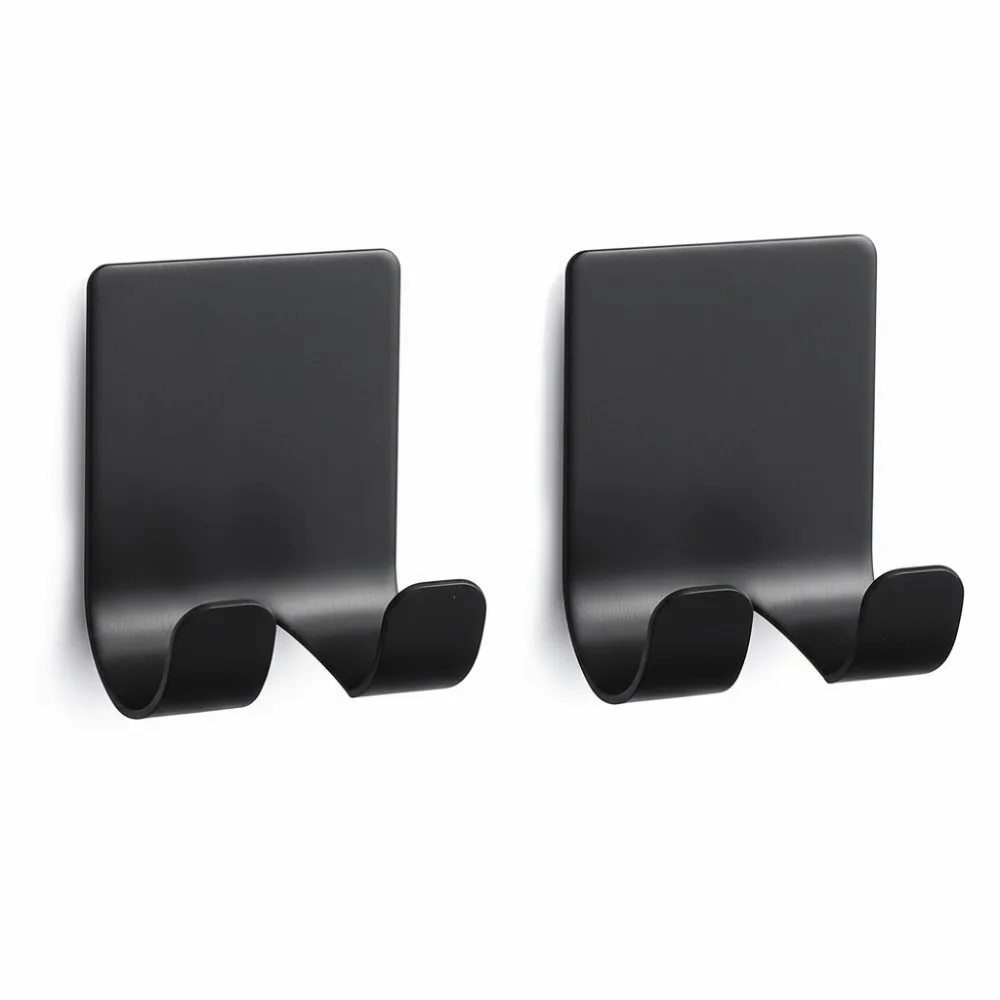 

2Pcs Self Adhesive Stainless Steel Razor Holder Waterproof Rust-proof Hanging Razor Stand Multi-functional Double Hook