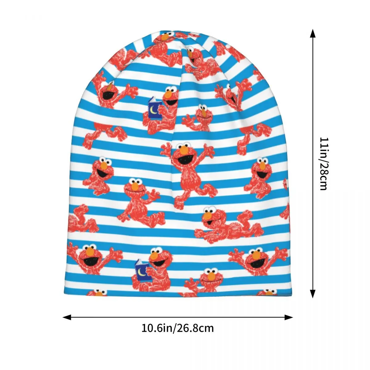 Crayon Elmo motif à rayures sésame rue Bonnet chapeaux décontracté rue Skullies bonnets chapeau pour hommes femmes chaud tête Wrap Cap
