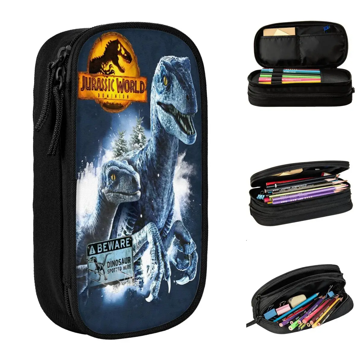 

Jurassic World Dinosaur Pencil Case Pen Holder Bag Girl Boy Big Capacity Office Gift Pencilcases